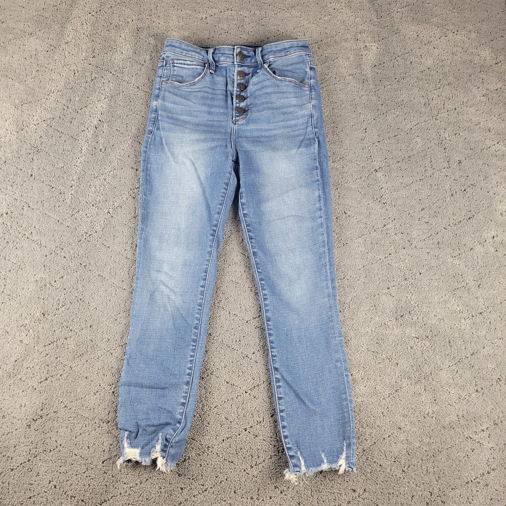 Abercrombie & Fitch Jeans Womens 4S Blue Simone High Rise Ankle Raw Hem Whisker